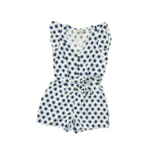 LOFT Women's Blue White Floral Sleeveless Romper Regular Size 2 NEW