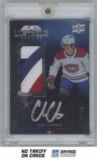 2021-22 SPx UD Black Lustrous Rookie Auto Patch Cole Caufield RC /75 #LRPA-CC