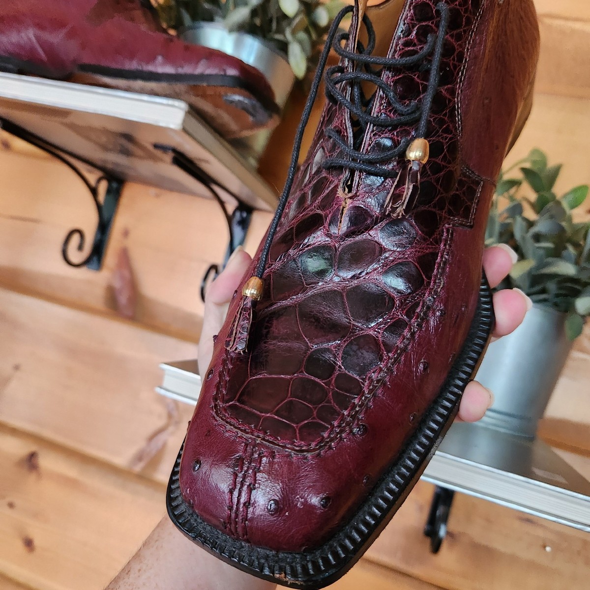 David Eden Genuine Croc & Ostrich Leather Dress Shoes‎ Loafers Hand Made Size 13 David Eden Men main image 4