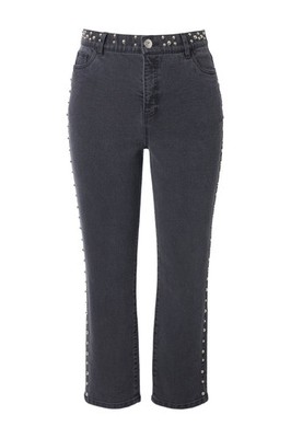 Studio Untold Damen große Größen Mom Jeans Ziernieten 5 Pocket