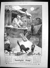 Original Old Antique Print Sunlight Soap For Rest & Comfort Sunlight Way 1899