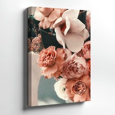 Wall Art Blush Pink Floral Bouquet Print Roses Peony Soft Romantic Home Decor