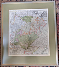 antik Kupferstich Landkarte Kreis Franken B. Homann W&uuml;rzburg N&uuml;rnberg 1720