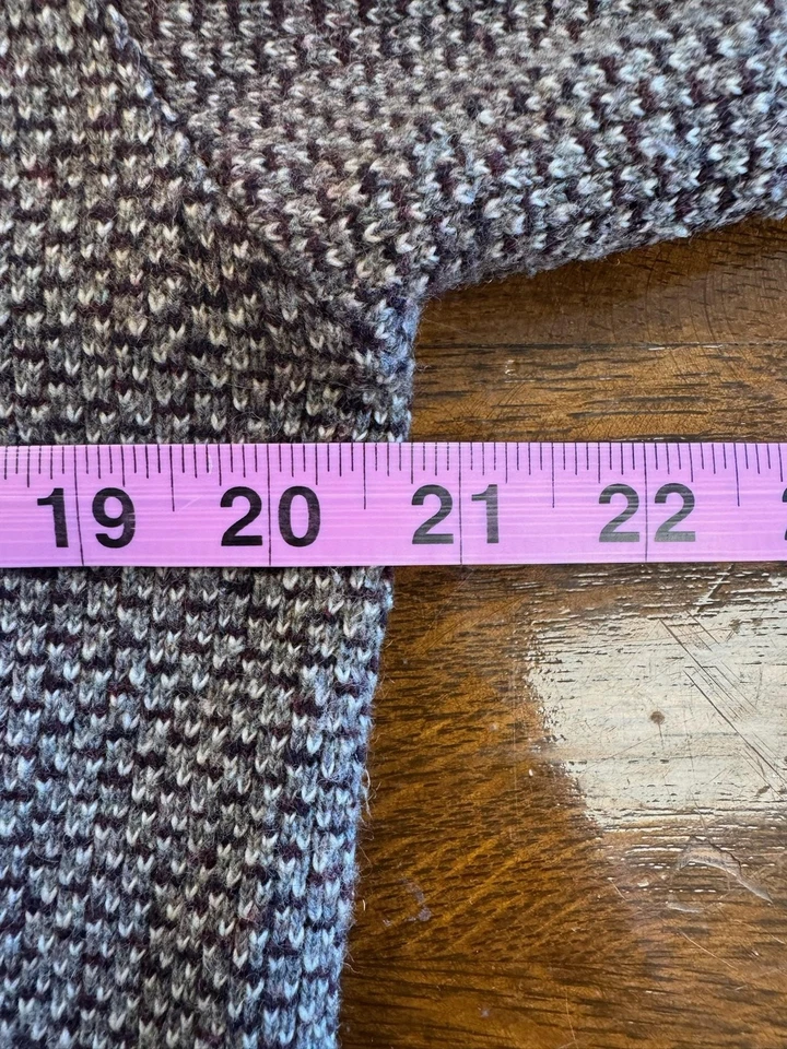 Vintage Puritan Sweater Mens Medium Brown Gray Wool Blend Button Cardigan 60s - Image 4 of 4
