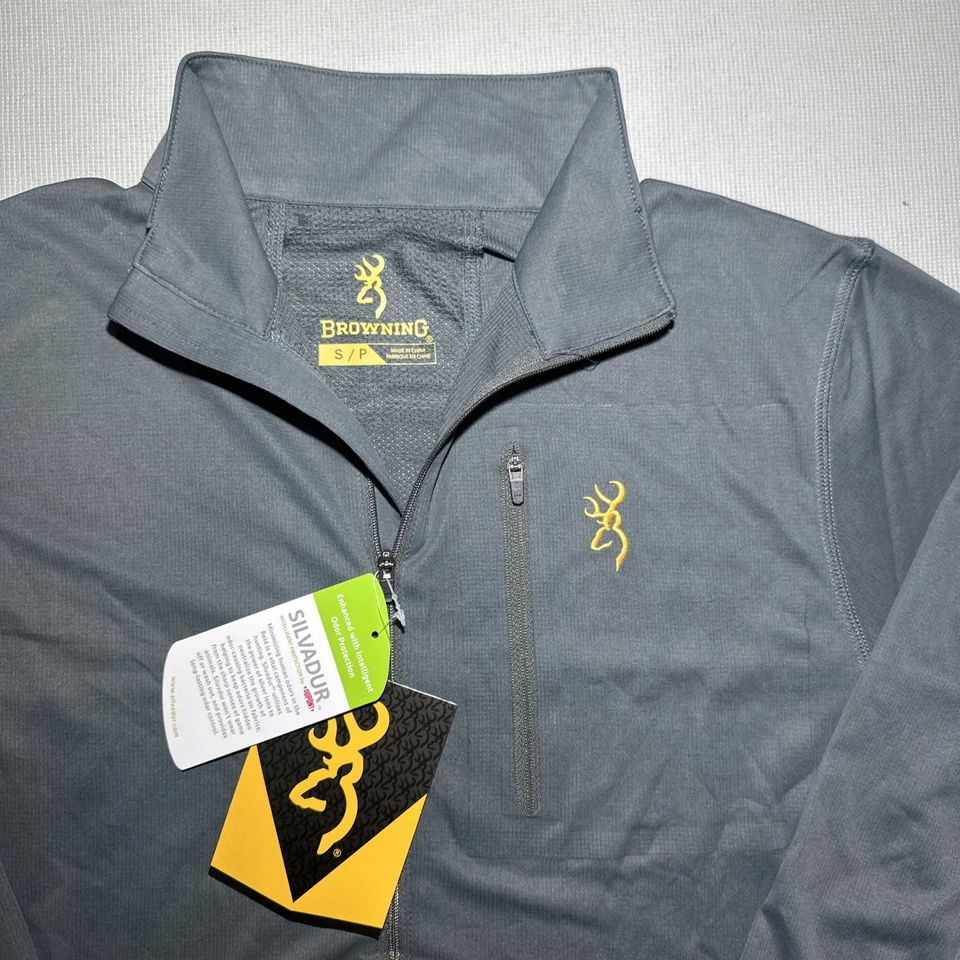 Browning Early Season 3/4 Zip Hunting Shirt Carbon Gray Small New With Tags - Image 2 of 4