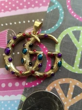 Large One Gucci  Stamped 35mm Brass tone Zipper Pull  Charm 