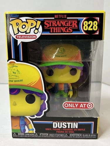 Funko Pop Dustin 828 Stranger Things Netflix Target Exclusive Black Light Figure