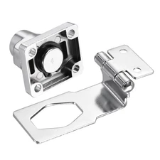 2 PCS 3 " Silver Keyed Alike Hasp Lock 90 Degree Chrome Plated Twist Knob