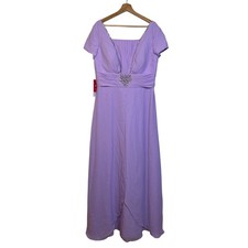 JJs A Line Princess Square Neck Mother of the Bride Dress sz 16 Lilac Beaded NWT