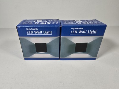 2 Stück LED Wandleuchten LED Wandleuchte Up/Down Modern Wandleuchter Beleuchtung Schwarz 6W