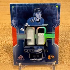 Connor Bedard 2025 Game Used NHL Masters Jersey NM-6 SP /98 Chicago Blackhawks