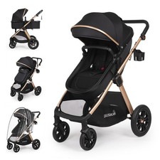 6-in-1 Convertible Baby Stroller with Bassinet Pushchair - Folding Infant New...