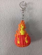 Flaming Pumpkin Trick R Treat Figural Keychain Monogram International 