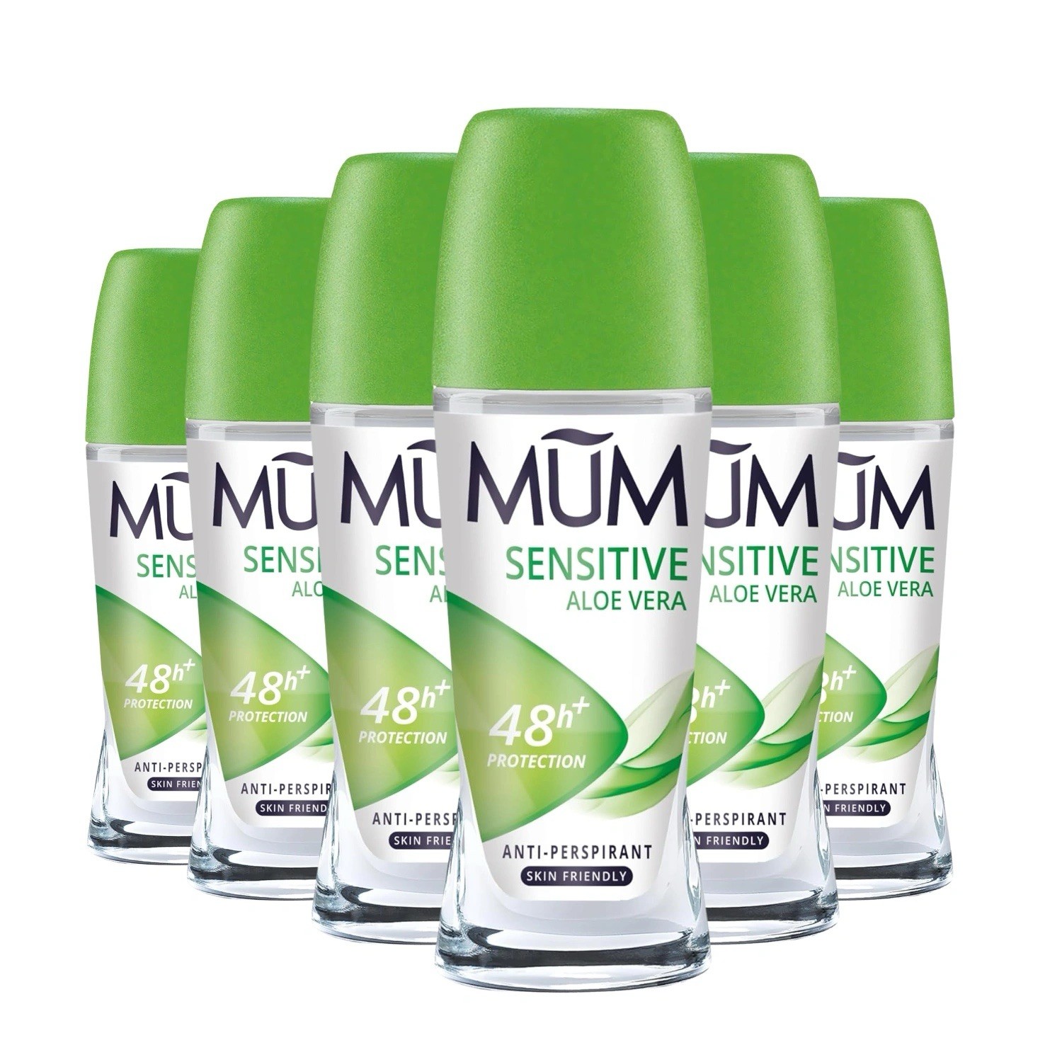 6x Mum Roll On Sensitive Aloe Vera Anti Perspirant Deodorant 50ml Alcohol Free