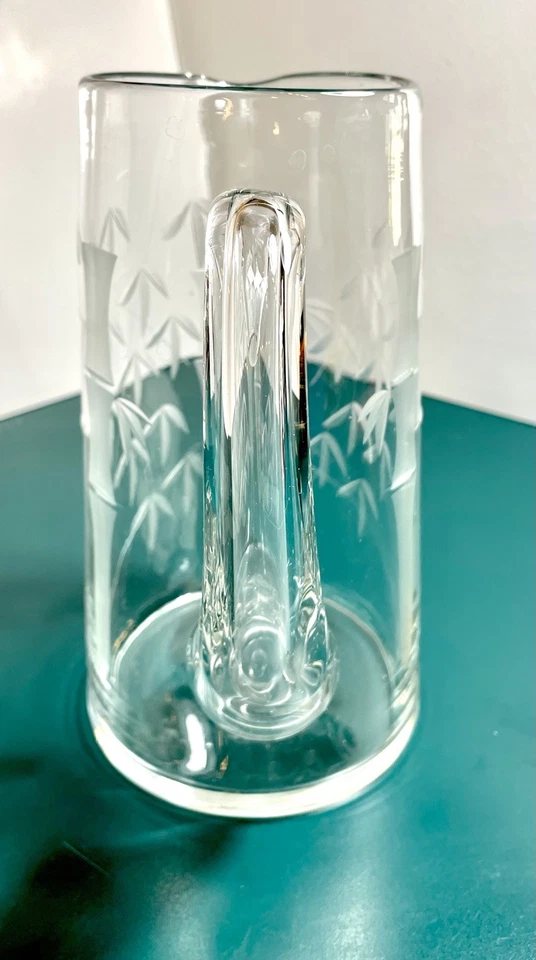 "Jarra de bebidas de vidrio profundo cónica de bambú Noritake Sasaki 8,3/8"" de colección" Foto 4 de 4