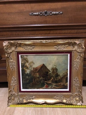 Tableau à l'huile ancien Moulin - Photo 1/4