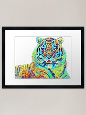 Boho retro trendy colorful rainbow  Framed Wall Art Poster Canvas Print Picture