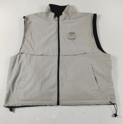 Turfer Sport Vest Mens XL Beige Fleece Lined Windbreaker FWISD Athletics Zip