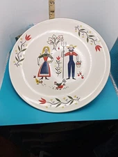 Rhythum By Homer Laughlin Farmer & Wife Dinner Plate ~ 10" B54N5