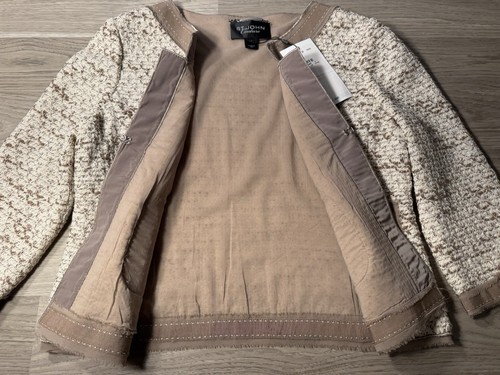 St. John Couture Knit Jacket Blazer Women’s Size 8 Vanilla Multi New NWT - Picture 7 of 13