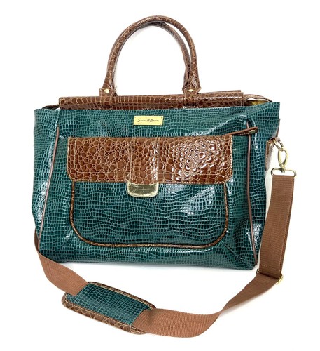 Samantha Brown 2 Piece Croc Embossed Carryon Luggage 21" Upright Spinner + Dowel - Picture 12 of 20