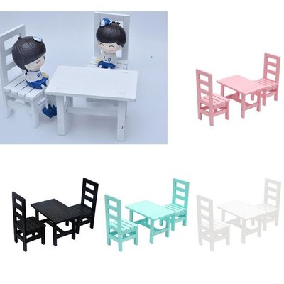 Puppenmöbel 1/6, quadratische Holzstühle, 3er Set, Esszimmer und