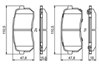 1X Bosch 0 986 494 828 Bremsbelagsatz Scheibenbremse FüR KIA