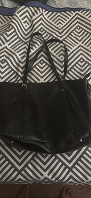 Bata Black Shoulder Bag Buckle Accent Women's