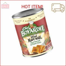 Chef Boyardee Mini Beef Ravioli, Microwave Pasta, Canned Food, 15 oz.