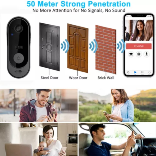 Wireless Security Smart WiFi Doorbell Intercom Video Camera Door Ring Bell Chime - Picture 8 of 17