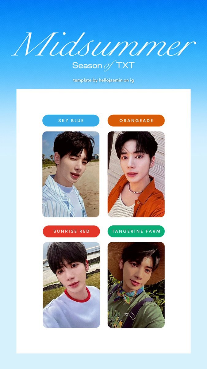TXT Midsummer トレカ　フォトブック　サマパケ　sunrisered ニュース ｜ TOMORROW X TOGETHER JAPAN OFFICIAL SITE