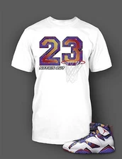 Mens 23 Basketball Sneaker Tee Shirt to Match J7 Nothing But Net Streetwear T