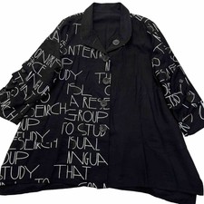 Lindi Word Print Reversible Jacket Style Size M Nwt J2244r Nwt