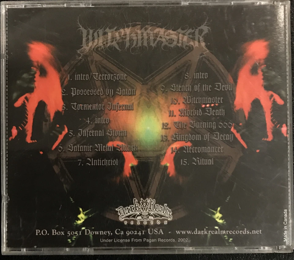 Witchmaster ‎– Violence & Blasphemy CD 2002 Dark Realm Records ‎– DRR007 - Imagem 2 de 3