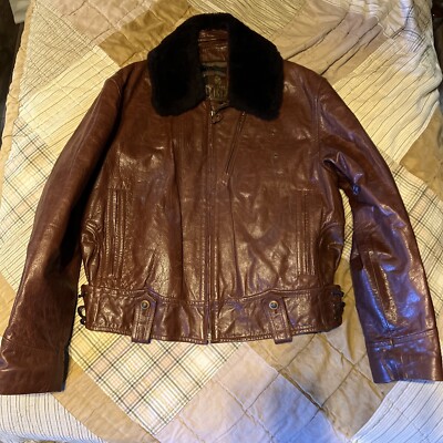 80's Vintage Harley Davidson Origins Leather Jacket by Vera Pelle