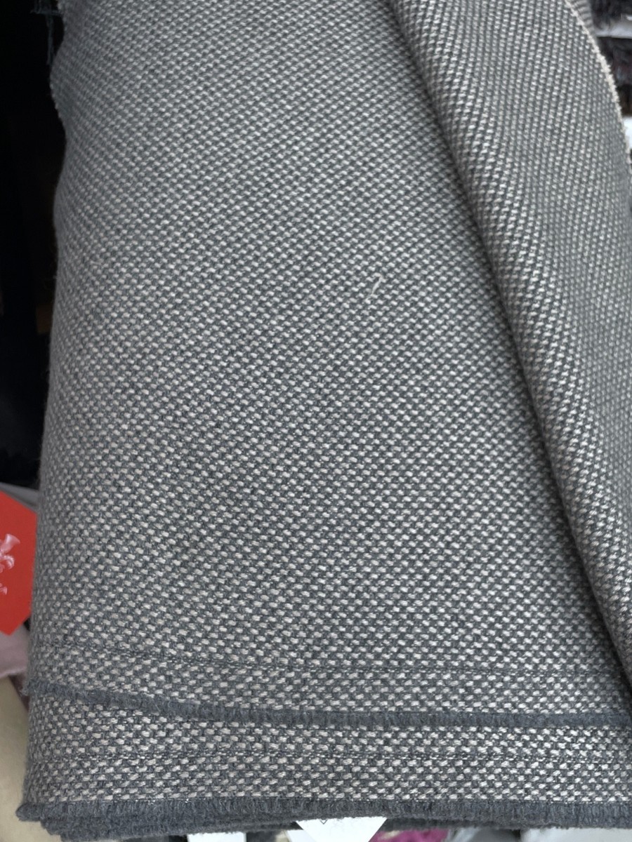Loro Piana Grey Wool Suiting Jacketing Fabric Soft Basket