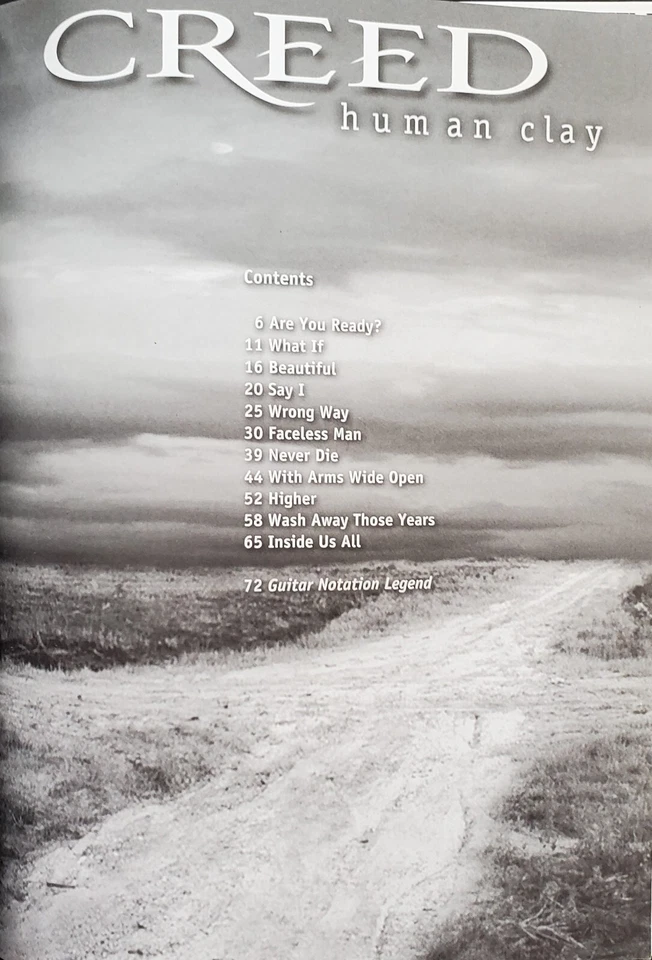 Creed Human Clay Guitar Tab Piano Sheet Music Song Book - Image 2 of 4