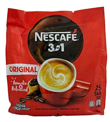 NESCAFE Instant 3 in 1 Original Coffee Aromatic & Balanced 18g x 25 sticks
