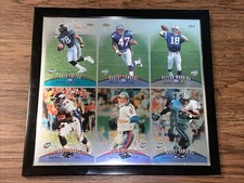 1998 topps finest football jumbo uncut proof sheet framed peyton manning rookie