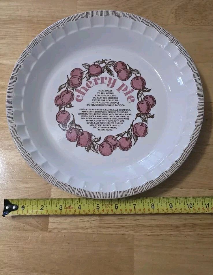 Cherry Pie Ceramic Dish Plate 1983 Royal China Country Harvest USA Vintage 80's
