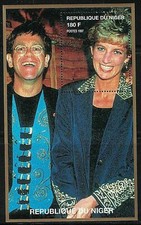 REPUBLIC OF THE NIGER: 1997 MNH S/S Diana Princess Of Wales & Elton John