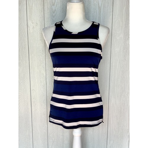 banana republic blue black stripe sleeveless top size XS eBay
