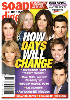 Soap Opera Digest Magazine July 16 2018 Days of Our Lives Marci Miller 