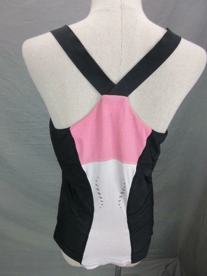 ORCA L 码女式黑色/粉色运动袖训练运动背心 T559 — 第 4/4 张图片