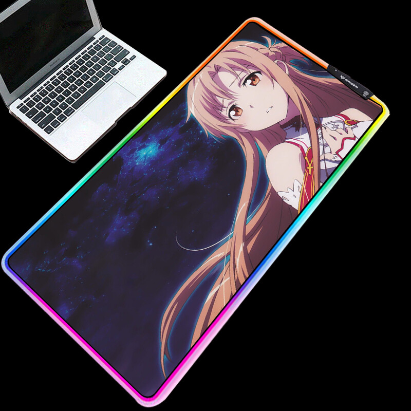 RGB LED Anti-Slip Gaming Mouse Pad with Anime Design Large Size