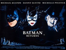 BATMAN RETURNS 1992 UK Quad poster print 30x40" Michael Keaton MichellePfeiffer