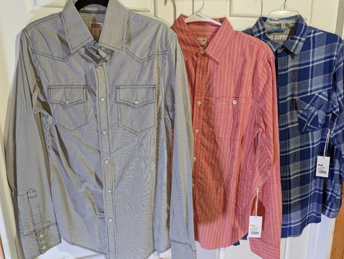 NEW Men's SMALL: 3 New Long Sleeve Shirts, Mossimo