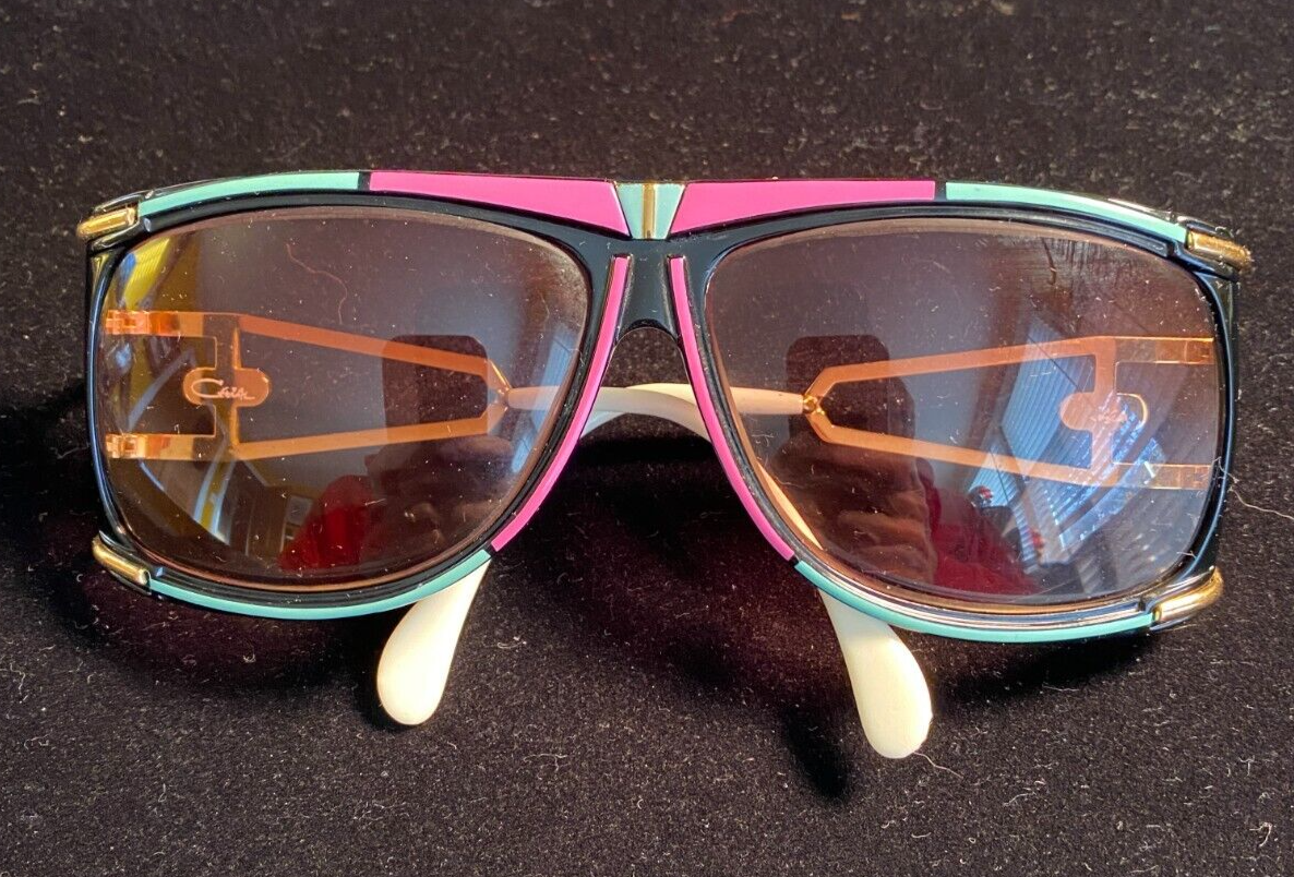 Vintage Eyewear Signed CAZAL 80s Gold & Multicolor High Fashion Eyeglass Frames