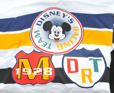 Rare 90s Disney Mickey Mouse Tour The World Racing Team T Shirt XL 