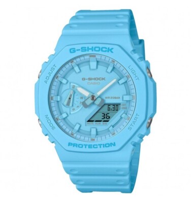 Casio G-SHOCK GA-2100-2A2ER Herrenuhr mit türkisfarbenem Gehäuse und Armband